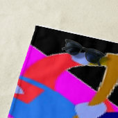 非中心の太陽とおもしろい ビーチタオル (インサイチュ)