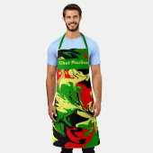 非中心の渦巻き エプロン (着用した状態)