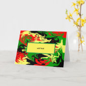 非中心の渦巻き カード (黄色い花)