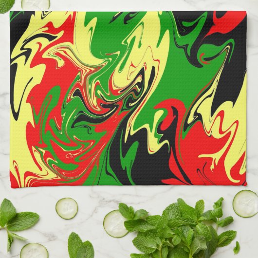 非中心の渦巻き キッチンタオル (折り畳み)