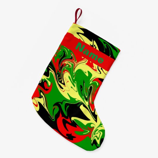 非中心の渦巻き スモールクリスマスストッキング (正面 (吊り時))