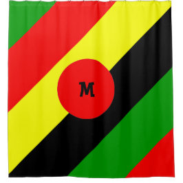 非中心モノグラムの的 シャワーカーテン