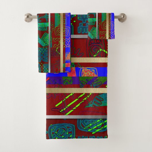 非中心抽象芸術記号 バスタオルセット (インサイチュ)