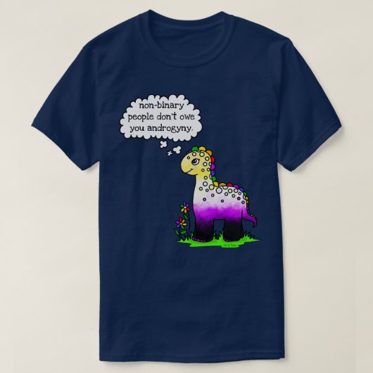 非二進性の人々はあなたをandrogynyに負わない tシャツ (デザイン正面)