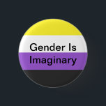 非二進Pinの性は想像です 缶バッジ<br><div class="desc">性が想像であるのでそこのすべてのカッコいいNBの友達のためのピン。</div>