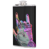 非伝統的なロックハンドビニール包まれたフラスコ フラスク (左)