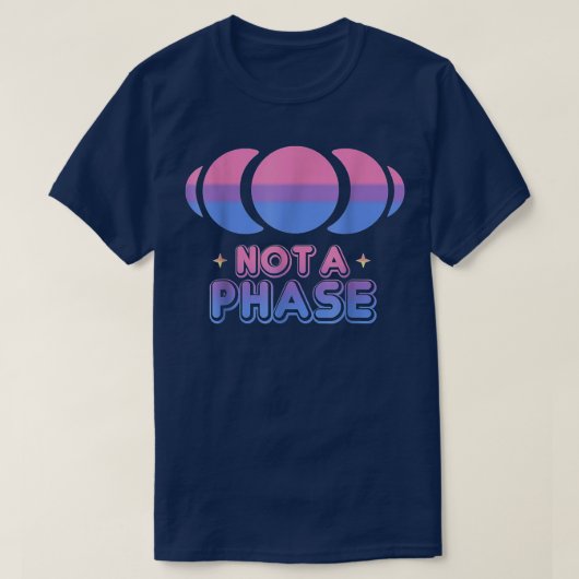 非位相ムーンバイセクシュアル旗の服おもしろい Tシャツ (デザイン正面)