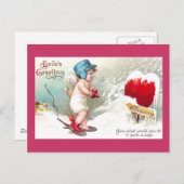 非侵入ハートヴィンテージバレンタイン シーズンポストカード (正面/裏面)