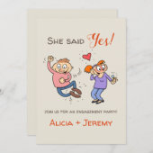 非公式おもしろい彼女は言ったYes婚約招待状 招待状 (正面/裏面)