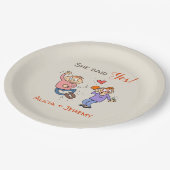 非公式のおもしろい彼女は婚約パーティ賛成しました ペーパープレート (アングル)