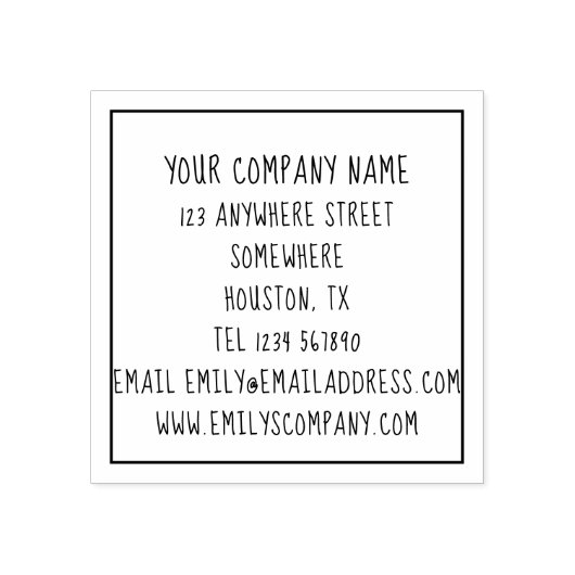 非公式の会社の返品名と住所の四角形 ラバースタンプ (インプリント)