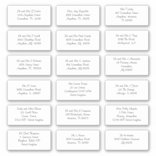 非公式の個人名住所Shipping シール (正面)