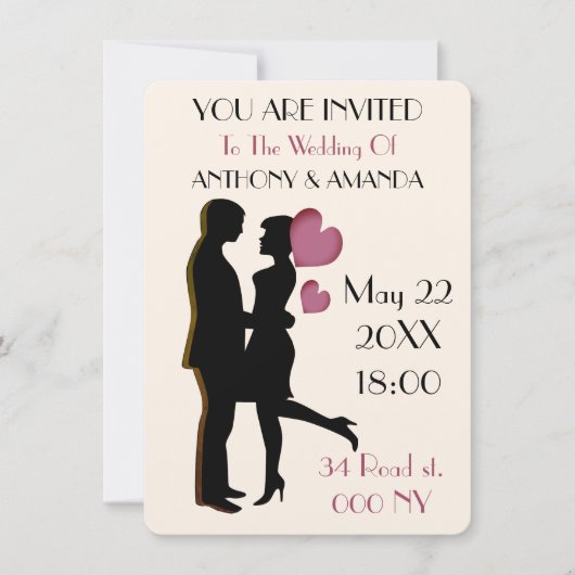 非公式カジュアルとユニークオリジナル 招待状 (正面)