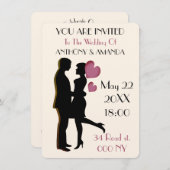 非公式カジュアルとユニークオリジナル 招待状 (正面/裏面)