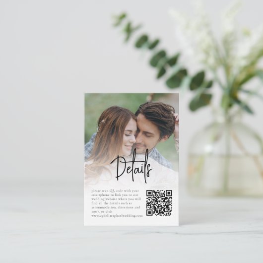 非公式スクリプトフォトオーバーレイQR結婚の詳細 エンクロージャーカード (スタンド正面)