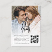 非公式スクリプトフォトオーバーレイQR結婚の詳細 エンクロージャーカード (正面)