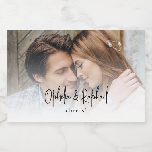 非公式スクリプト名応援フォト結婚式の引き出物 スパークリングワインラベル (シングルラベル)