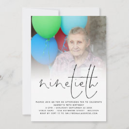 非公式フォトオーバーレイスクリプト90番目の誕生日招待状 招待状