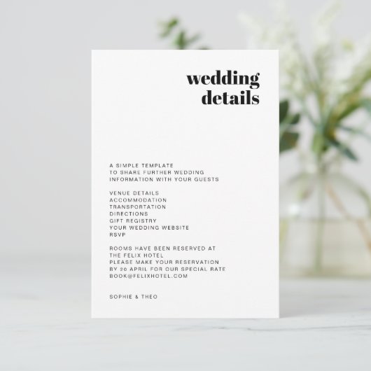 非公式ミニマル主義者 |モダンレトロカジュアル結婚の エンクロージャーカード (スタンド正面)