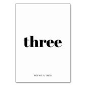 非公式ミニマル主義者 |モダンレトロカジュアル結婚の テーブルナンバー (正面)