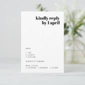非公式ミニマル主義者 |モダンレトロカジュアル結婚の 出欠カード (スタンド正面)