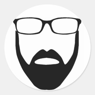 非具現化ひげステッカー ラウンドシール