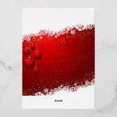 非写真クリスマスあいさつフェスティバル赤エレガント木 箔招待状 (裏面)