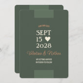 非写真シンプルのエレガント セーブザデート (正面/裏面)