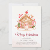 非写真ジンジャーブレッドハウスクリスマスホリデーカード シーズンカード (正面)