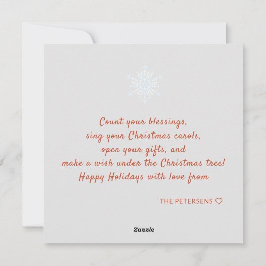 非写真メリークリスマスジンジャーブレッド雪 シーズンカード (裏面)