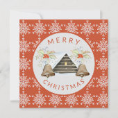 非写真ヴィンテージ伝統的メリークリスマス シーズンカード (正面)