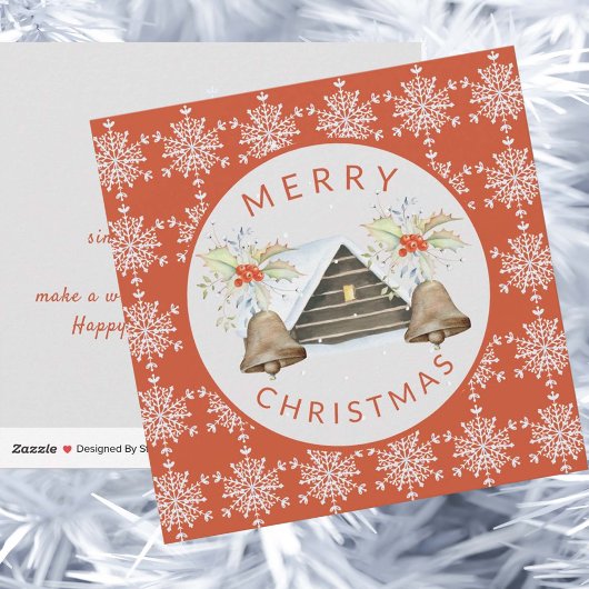 非写真ヴィンテージ伝統的メリークリスマス シーズンカード