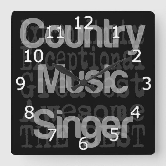 非凡なカントリーミュージックの歌手 スクエア壁時計 (正面)