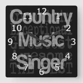 非凡なカントリーミュージックの歌手 スクエア壁時計