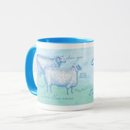 非凡な編機械のためのカスタムなヒツジのマグ マグカップ (正面左)