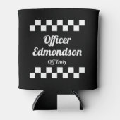 非勤務警察官おもしろい白黒 缶クーラー (正面)