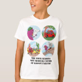 非医学の腎不全の4つの導く原因 Tシャツ (正面)