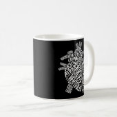 非原子ハートタイポグラフィ心心臓学 コーヒーマグカップ (正面右)