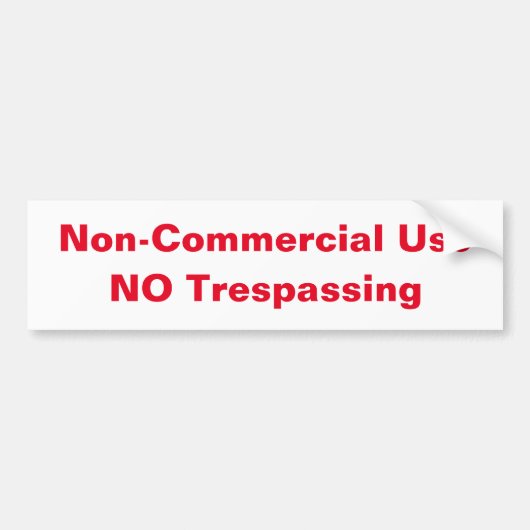 非商用使用バンパーステッカー バンパーステッカー (正面)