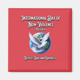 非国際的暴力の日。尊重 マグネット