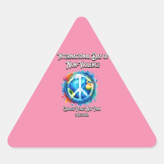 非国際的暴力の日。平和。 三角形シール (正面)