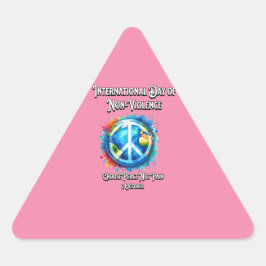 非国際的暴力の日。平和。 三角形シール