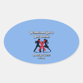 非国際的暴力の日。調和。 楕円形シール