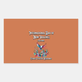 非国際的暴力の日。10月2 長方形シール