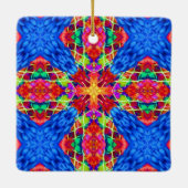 非宗派のハッピーホリデー セラミックオーナメント (裏面)