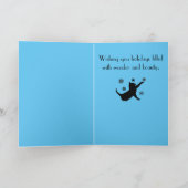 非宗派のホリデーキャットと雪片 シーズンカード (内部)