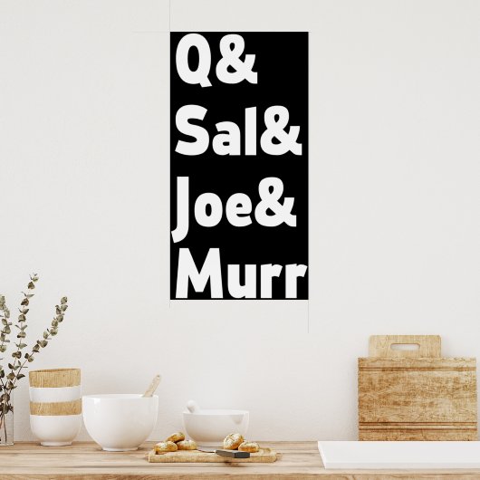 非実用的なジョーカーのラインアップフォント2ホワイト文字 ポスター (キッチン)