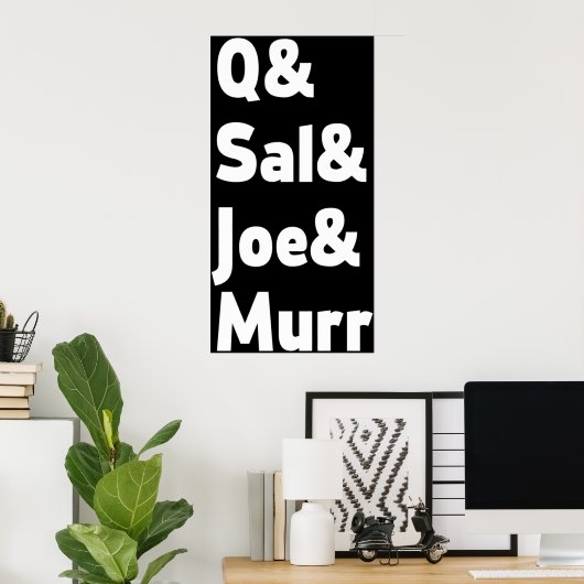 非実用的なジョーカーのラインアップフォント2ホワイト文字 ポスター (ホームオフィス)