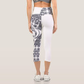 非対称の白黒パターン&あなたの名前 カプリレギンス (裏面)