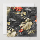 非対称エレガント暗熱帯フローラ結婚ズ 招待状 (裏面)